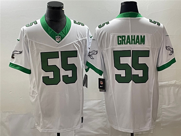 Men's Philadelphia Eagles #55 Brandon Graham White 2023 F.U.S.E. Vapor Untouchable Stitched Football Jersey